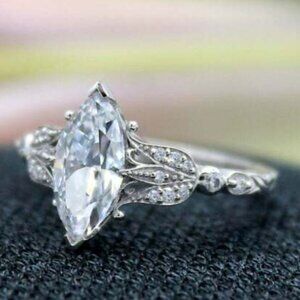 🎁Dainty Marquis Shiny Royal Court Carved Thin Noble Silver Plated, UNVN12266